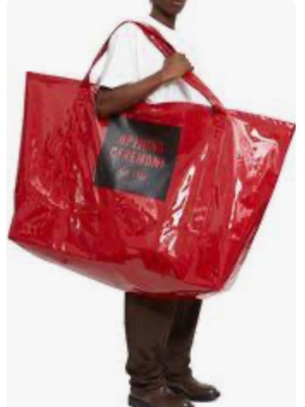 Opening Ceremony Large Red Patent Vinyl Tote Bag.  Sz. EXTRA LARGE